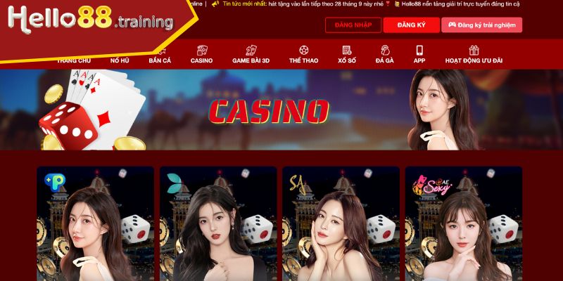 Giới thiệu sảnh Casino HELLO88