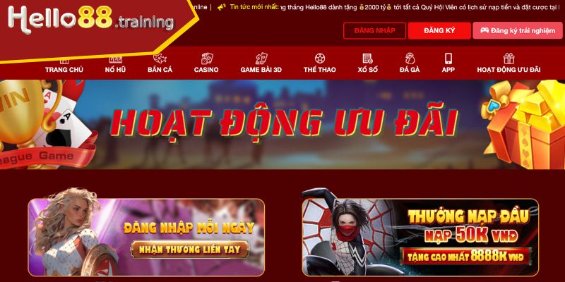 Khuyến mãi cho thành viên chơi Nổ Hũ HELLO88