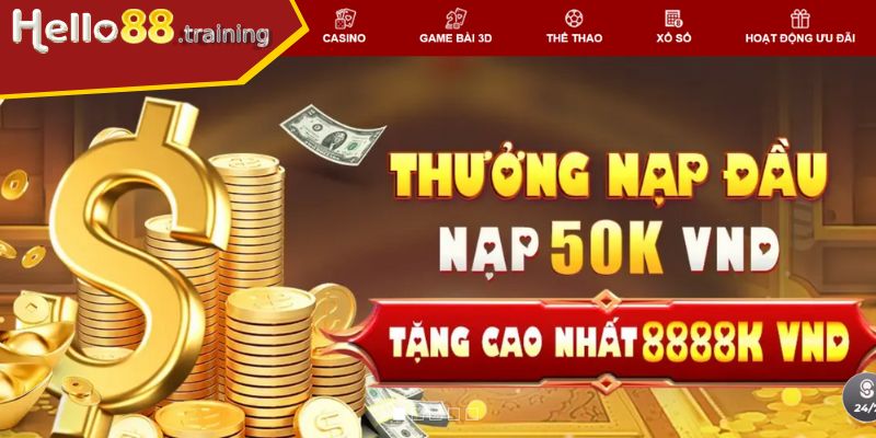 Khuyến mãi Hello88 khi nạp tiền